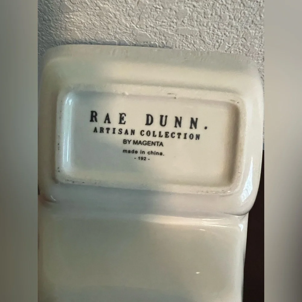 Rae Dunn You're Pretty White Ceramic Dual Section Dish